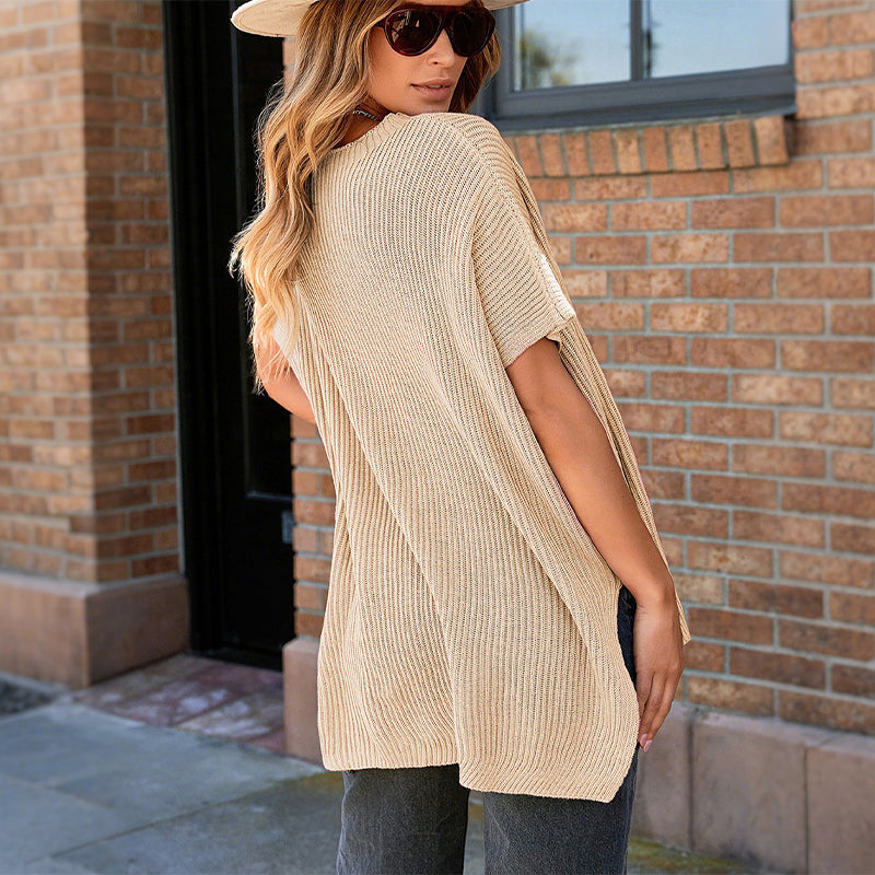 Women's Oversized Loose Round Neck Knitted Top