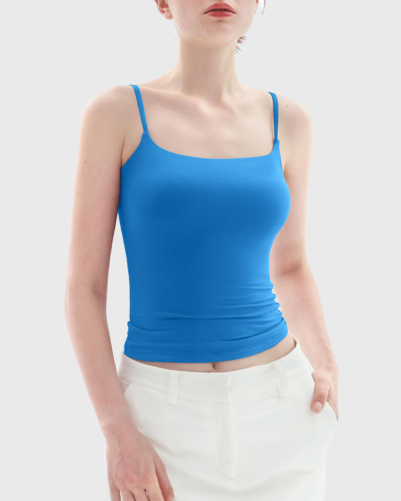 Minimalist Slim Tank Top – Square Neck & Adjustable Straps