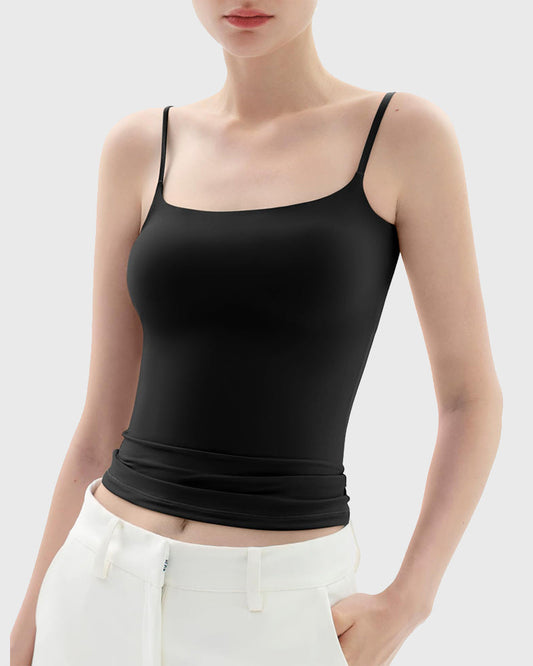 Minimalist Slim Tank Top – Square Neck & Adjustable Straps