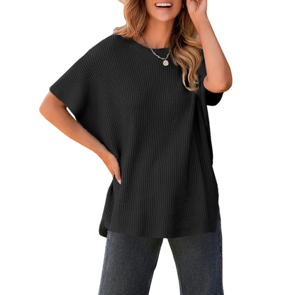 Women's Oversized Loose Round Neck Knitted Top