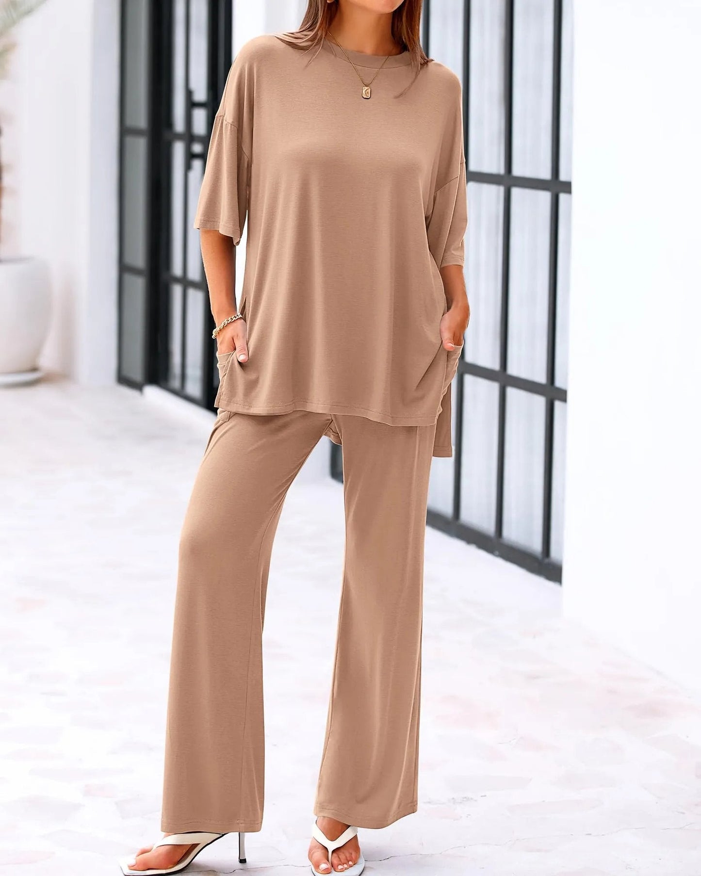 Casual Loose 2-Piece Top & Pants Set