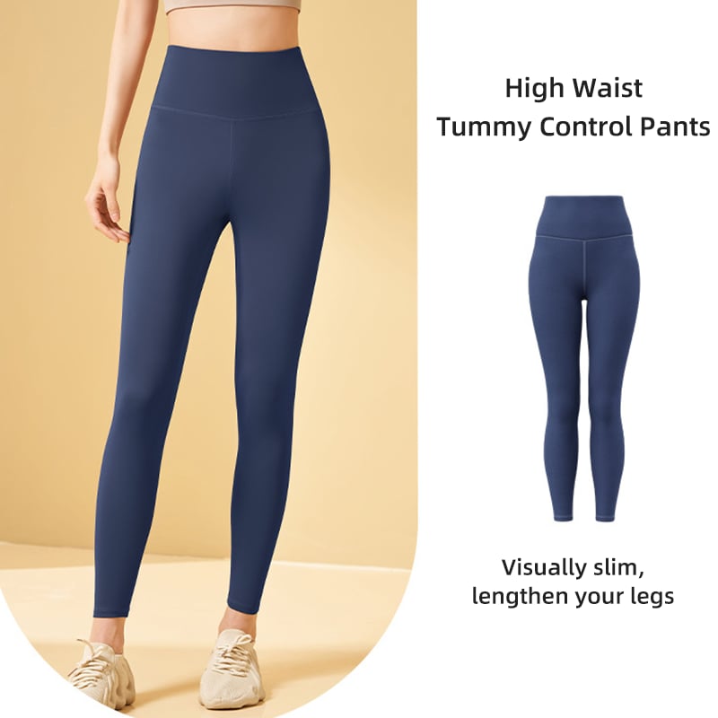 High-waisted tummy-controlling and body-shaping training leggings