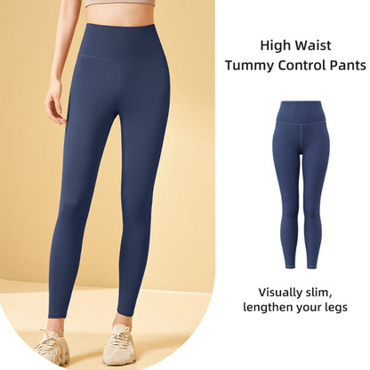 High-waisted tummy-controlling and body-shaping training leggings