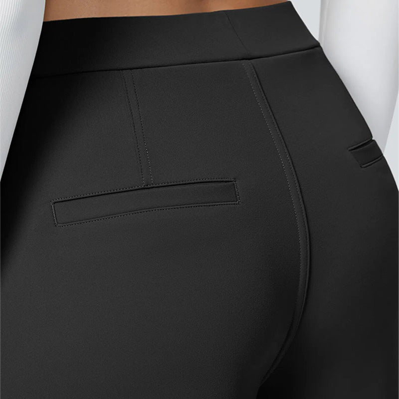 High-Waist Straight-Leg Work Pants Set