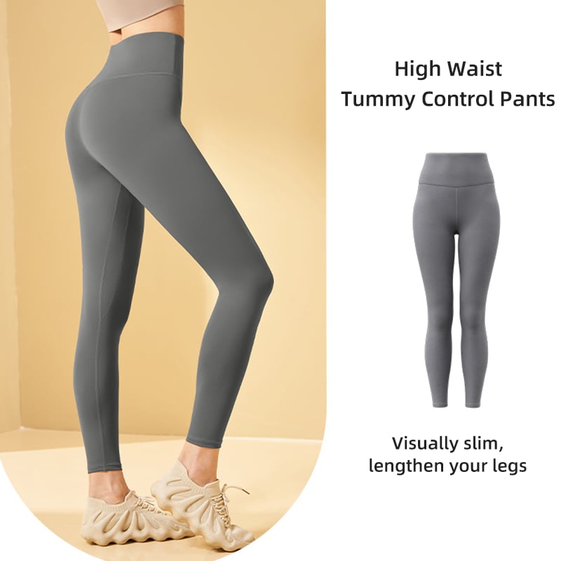 High-waisted tummy-controlling and body-shaping training leggings