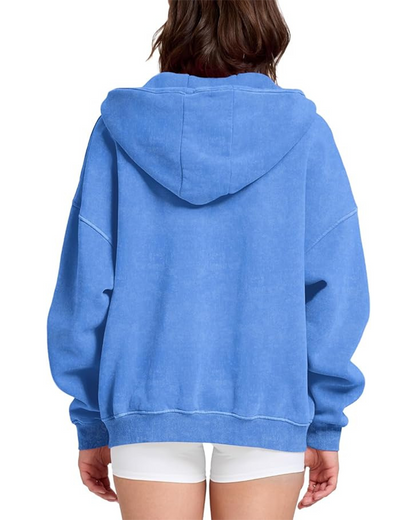 Oversized Unisex Acid Wash Zip Hoodie