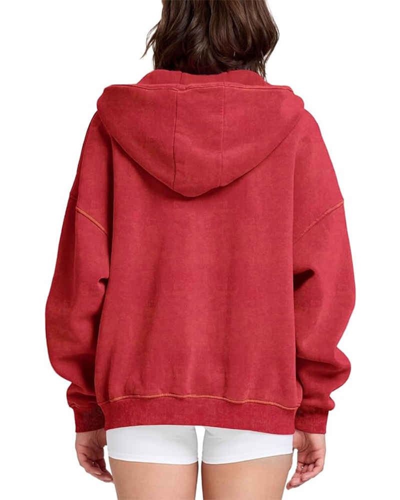 Oversized Unisex Acid Wash Zip Hoodie