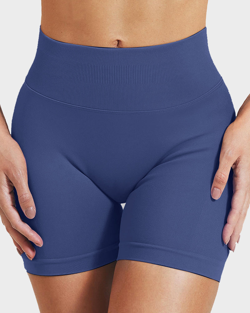 Sculpting High-Waist Seamless Shorts with Scrunch Butt Lift