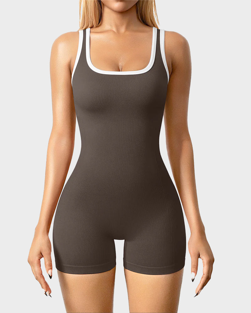 Slimming Sleeveless Quick-Dry One-Piece Sporty Bodysuit