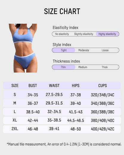 Sporty Back Bralette & Banded Hipster Bikini Set