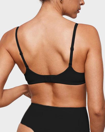 Unlined Plunge Balconette Bra with Underwire