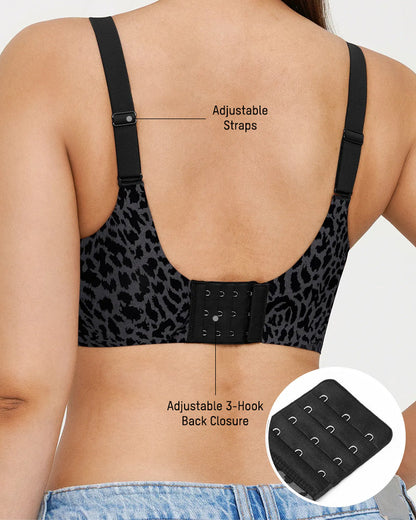 Wireless Leopard V-Neck Contour Bra