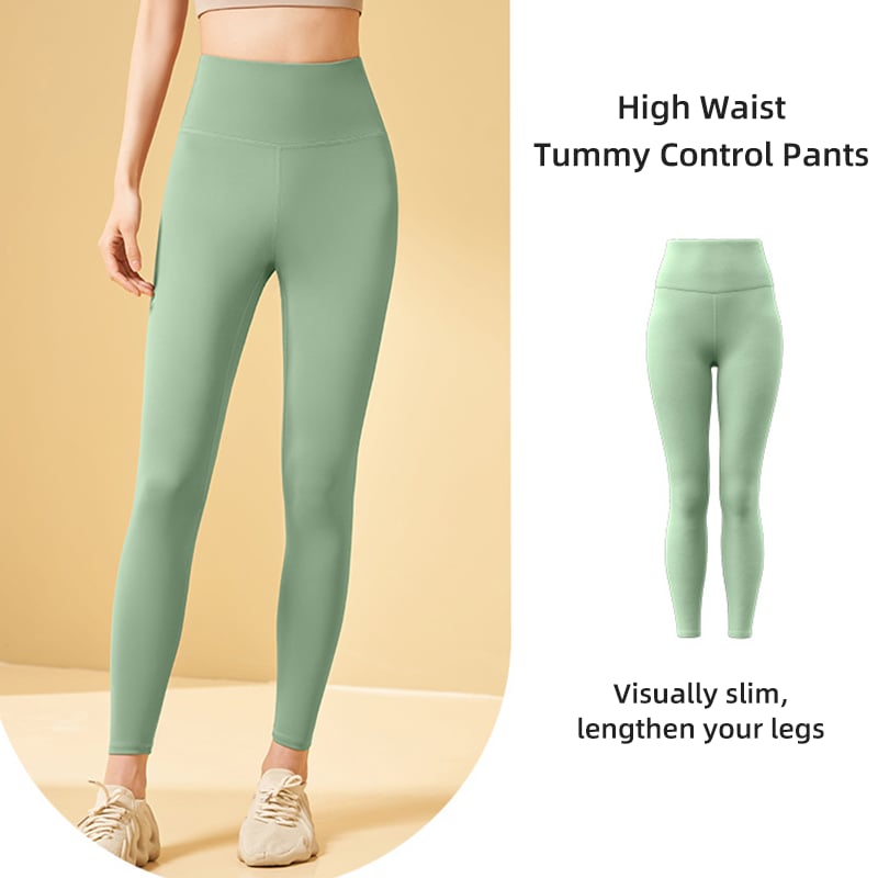 High-waisted tummy-controlling and body-shaping training leggings