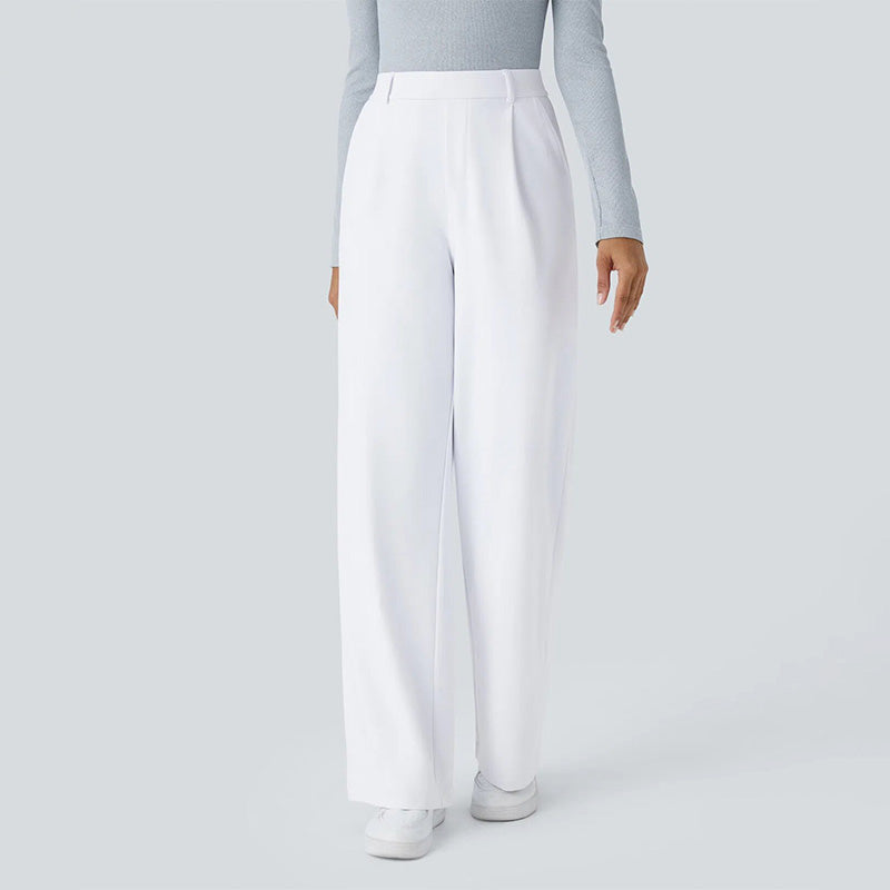 High-Waist Straight-Leg Work Pants Set