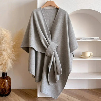 Women's Solid Color Cape Shawl Casual Elegant Wrap Shawl